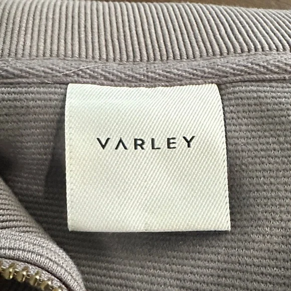 Varley Taupe Ribbed Zip-Up Top - Picture 2 of 6